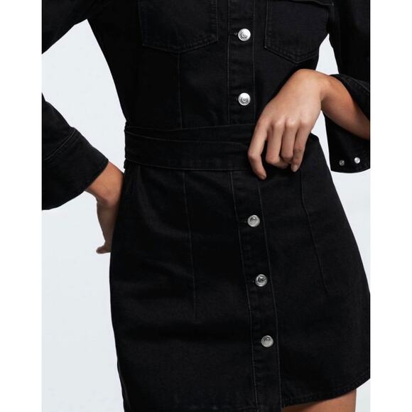 Black Denim Mini Dress - Picture 4 of 16